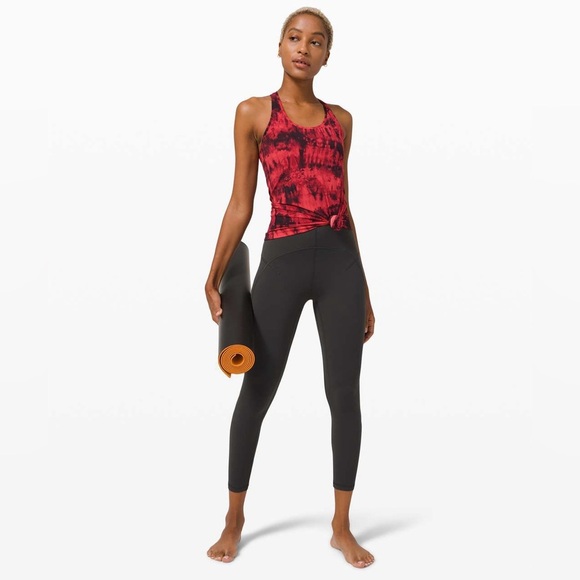 Lululemon Red and Black Tie-Dye Cool Racerback II Nulu Game Day Tank Top Size 6 - Picture 4 of 13